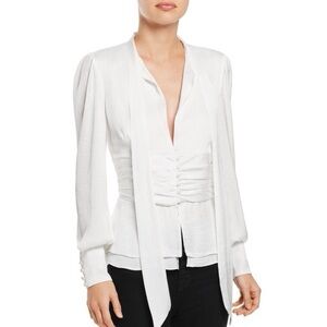 Bardot Tie Blouse in Ivory